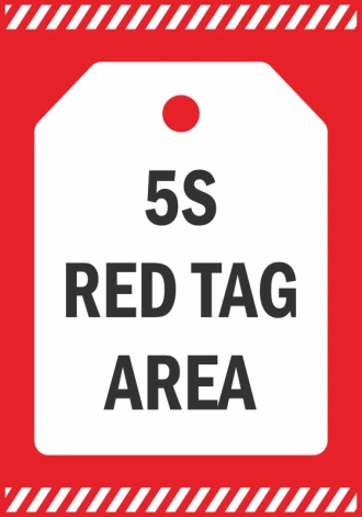 Naklejka 5S red tag area N094