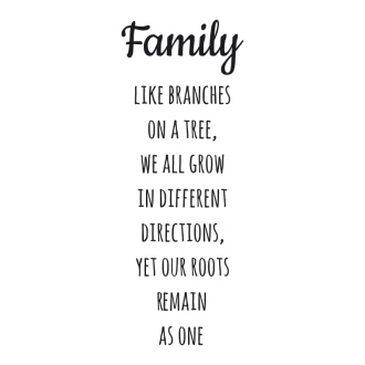 Naklejka dekoracyjna sentencja Family like branches on a tree 2436