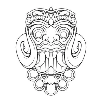 Naklejka na ścianę maska z Bali 2097
