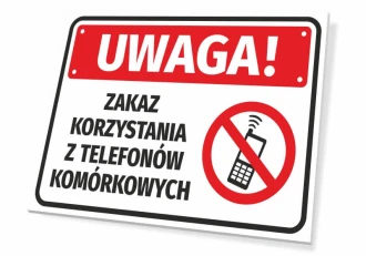 Tabliczka Zakaz korzystania z telefonów komórkowych T529