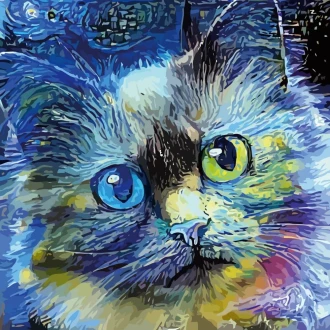 Tapeta na ścianę Portret kota w stylu malarstwa van Gogha 0467