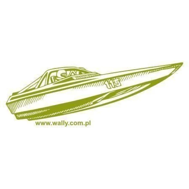 Szablon malarski sport 01 - Wzór graficzny. Wzór przedstawia łódź motorową w dynamicznej pozycji, z wyraźnymi liniami