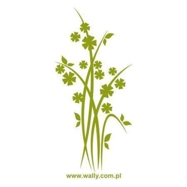 Szablon malarski japoński 20 - Wzór graficzny. Wzór złożony z cienkich linii i kształtów przypominających kwiaty oraz liście