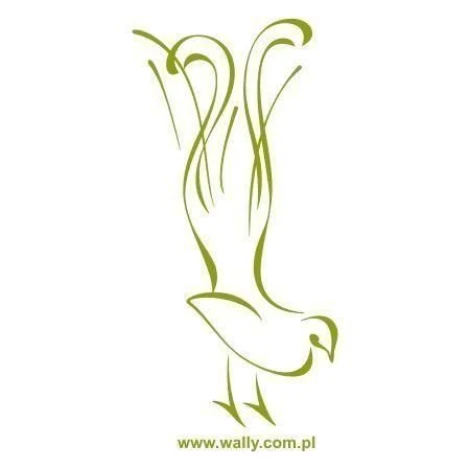 Elegancki szablon malarski z motywem pawia w odcieniach zieleni, idealny do stylowego wnętrza.