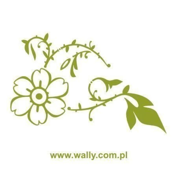 Elegancki szablon malarski kwiaty 003 w delikatnych odcieniach zieleni, idealny do stylowego wnętrza