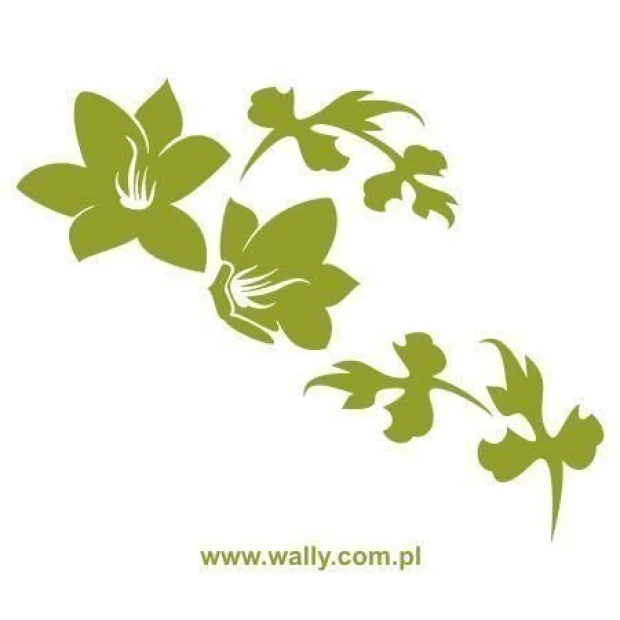 Stylowy szablon malarski kwiaty 006 w odcieniach zieleni, idealny do ożywienia nowoczesnego wnętrza.