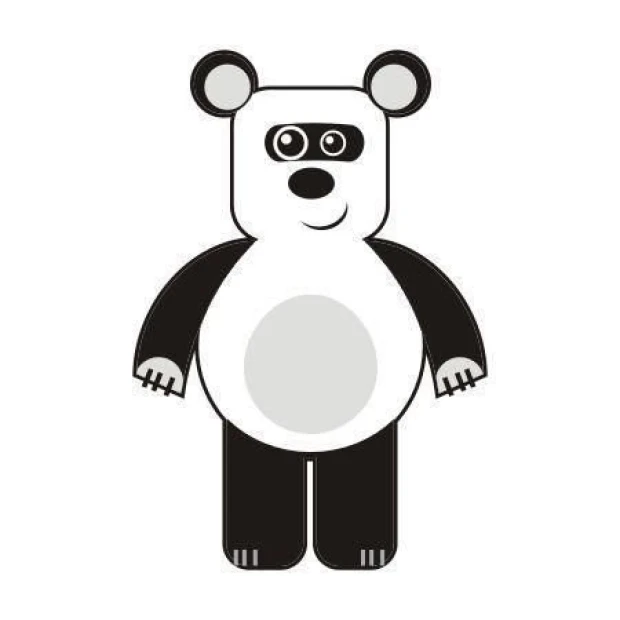 Naklejka panda 22 w radosnym, minimalistycznym stylu, idealna do pokoju dziecięcego lub kreatywnego 
