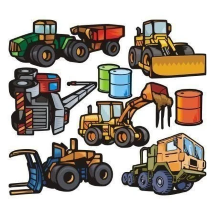 Zestaw naklejek maszyny 2