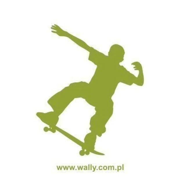 Dynamiczny szablon malarski skater 0805 w energetycznej zieleni, idealny do pokoju młodzieżowego lub