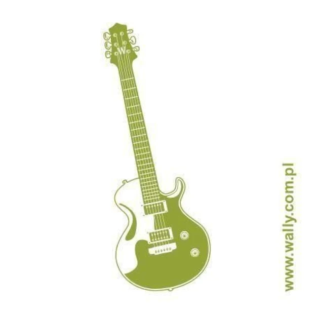 Szablon malarski gitara 1048 - Wzór graficzny. Kształt gitary elektrycznej z wyraźnymi liniami i detalami