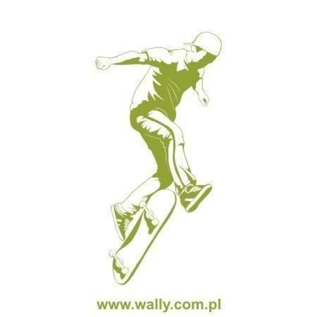 Szablon malarski skater 1020 - Wzór graficzny. Postać skatera w ruchu, wykonująca trik na deskorolce, z dynamicznymi liniami