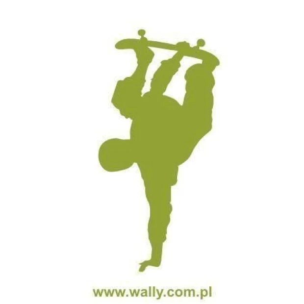 Szablon malarski skater 1021 - Wzór graficzny. Postać skatera w pozycji odwróconej, trzymająca deskorolkę