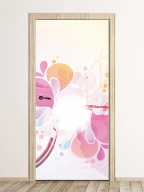 Abstrakcyjna fototapeta na drzwi 318 w pastelowych odcieniach, idealna do nowoczesnego wnętrza.