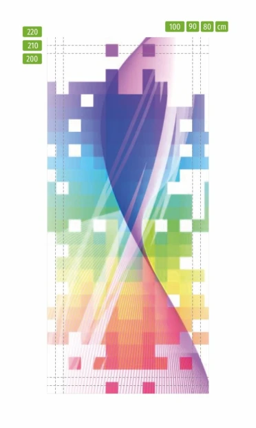 Abstrakcyjna fototapeta na drzwi 322 w intensywnych kolorach, idealna do nowoczesnego wnętrza w styl