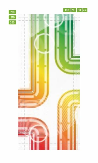 Abstrakcyjna fototapeta na drzwi 327 w energetycznych barwach, idealna do nowoczesnego wnętrza lub k