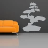 Eleganckie drzewko bonsai w minimalistycznym stylu, idealne do nowoczesnego salonu z pomarańczową so