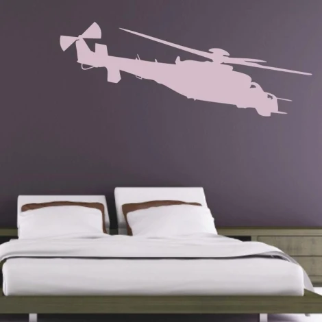 Stylowy szablon malarski helikoptera w pastelowym różu, idealny do pokoju małego miłośnika lotnictwa