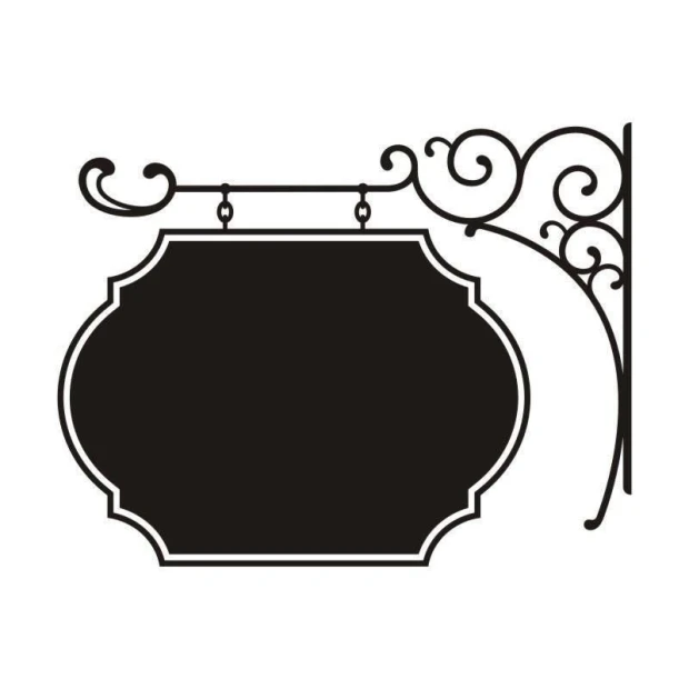 Naklejka kredowa ornament 029 - Wzór graficzny. Elementy to czarna, ozdobna ramka z falistymi detalami