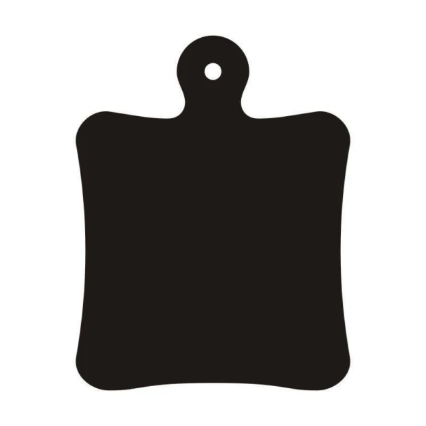 Naklejka kredowa w kształcie deski do krojenia z wyciętym otworem na białym tle