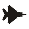 Naklejka kredowa 055 samolot - Wzór graficzny. Czarny kontur samolotu z widocznymi detalami skrzydeł i silników