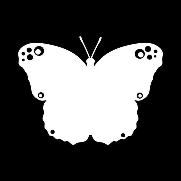 Tablica suchościeralna 030 motyl - Wzór graficzny. Kształt motyla z dużymi skrzydłami i okrągłymi detalami