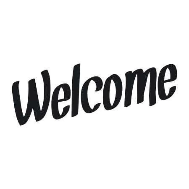 Szablon malarski 02X 19 welcome 1699 - Wzór graficzny. Litery w stylu kursywy, układające się w słowo Welcome
