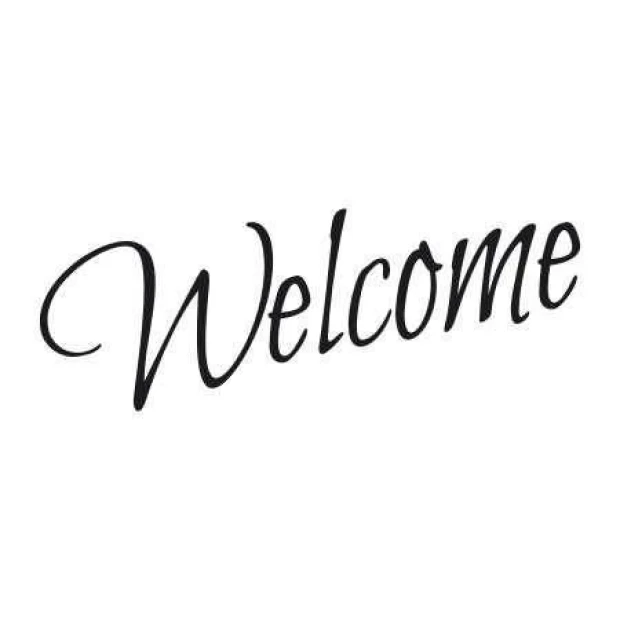 Szablon malarski 02X 19 welcome 1701 - Wzór graficzny. Napisy w stylu kursywy, układające się w słowo Welcome