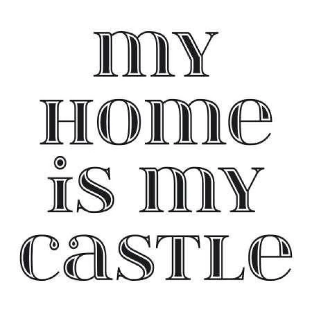 Szablon malarski 02X 12 my home is my castle 1725 - Wzór graficzny. Napisy w różnych stylach czcionek, układ pionowy