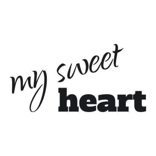Szablon malarski 02X 17 my sweet heart 1743 - Wzór graficzny. Napisy w różnych stylach, my sweet w kursywie, heart w dużych