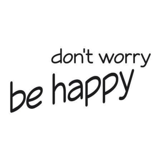 Szablon malarski 02X 18 dont worry be happy 1735 - Wzór graficzny. Napisy w różnych stylach, z wyraźnymi krzywymi i prostymi