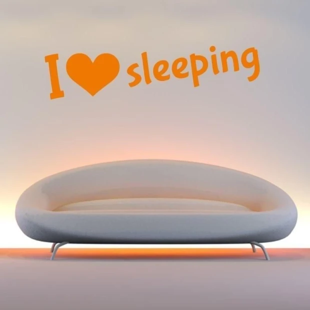 Szablon malarski 02X 20 i love sleeping 1731 - Aranżacja w salonie. Sofy o zaokrąglonym kształcie na tle jasnej ściany