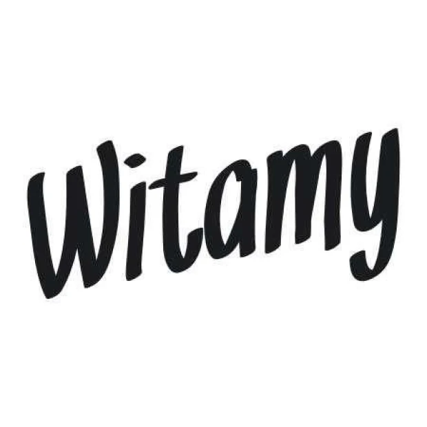 Naklejka 03X 24 witamy 1702 - Wzór graficzny. Czarny napis Witamy na białym tle
