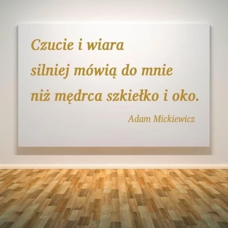 Szablon malarski 02X 17 cytat: czucie i wiara 1764 - Wzór graficzny. Tekst w eleganckiej czcionce na tle prostokąta
