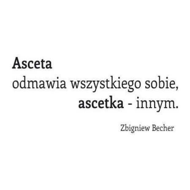 Szablon malarski z cytatem Zbigniewa Bechera przedstawiony jako wizualizacja wzoru na białym tle