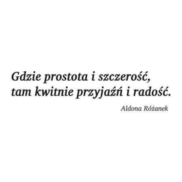 Szablon malarski 02X 20 cytat: gdzie prostota i szczerość 1766 - Wzór graficzny. Tekst w eleganckiej czcionce, prosty układ