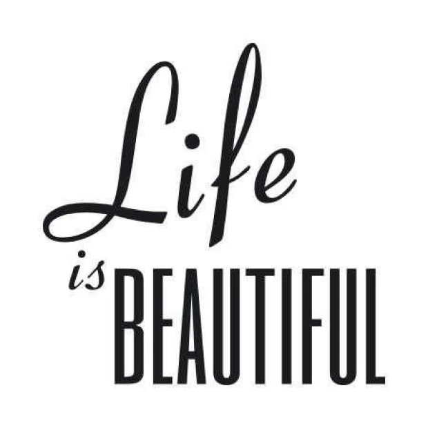 Naklejka 03X 16 life is beautiful 1746 - Wzór graficzny. Tekst w eleganckiej czcionce, słowa w różnych rozmiarach