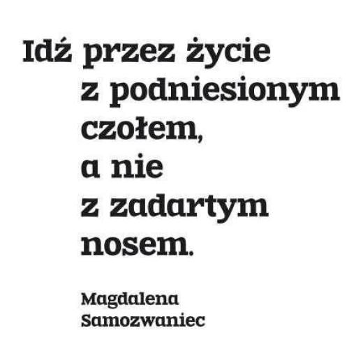 Naklejka z cytatem Magdaleny Samozwaniec w przykładowym czarnym kolorze na białym tle