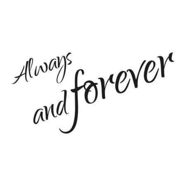 Naklejka 03X 19 always and forever 1745 - Wzór graficzny. Tekst w stylu kaligraficznym, słowa w różnych rozmiarach