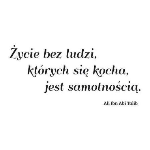 Naklejka ścienna z cytatem o samotności w przykładowym czarnym kolorze, przedstawiona na białym tle