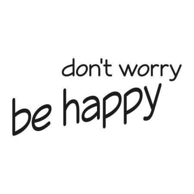 Naklejka 03X 24 dont worry be happy 1735 - Wzór graficzny. Tekst w dwóch stylach, dont worry w prostym kroju, be happy