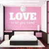 Naklejka 03X 24 love is all you need 1723 - Aranżacja w sypialni. Ściany w odcieniu różowym, meble w bieli i czerni