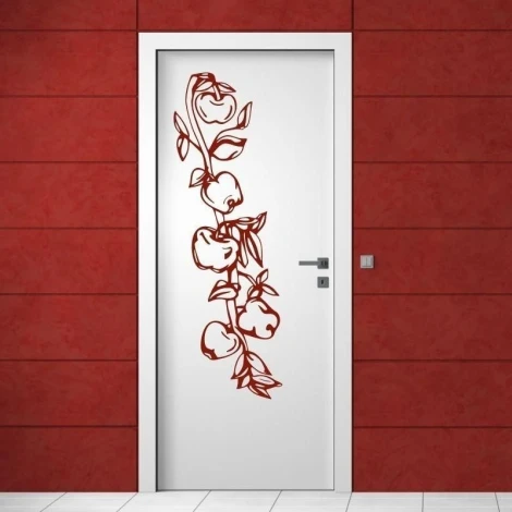 Naklejka 03X 05 pomidory 1782 - Wzór graficzny. Grafika przedstawia pomidory na łodydze z liśćmi