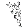 Naklejka 03X 09 ornament roślinny 1794 - Wzór graficzny. Czarne, stylizowane rośliny i kwiaty na białym tle