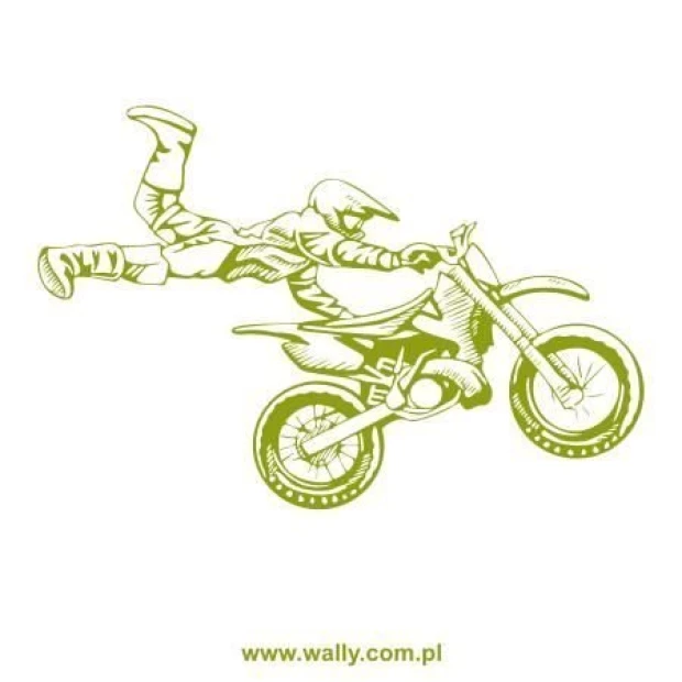 Szablon malarski motocross 1170 - Wzór graficzny. Postać motocyklisty w skoku na motocyklu, dynamiczne linie i kontury