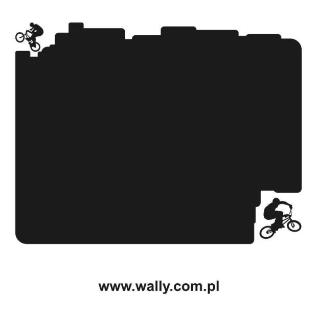Naklejka kredowa 007 rowery - Wzór graficzny. Dwa rowerzyści w ruchu na czarnym tle