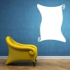 Tablica suchościeralna 053 zwój - Aranżacja w pokoju. Ściana w kolorze niebieskim, żółty fotel z zaokrąglonymi krawędziami