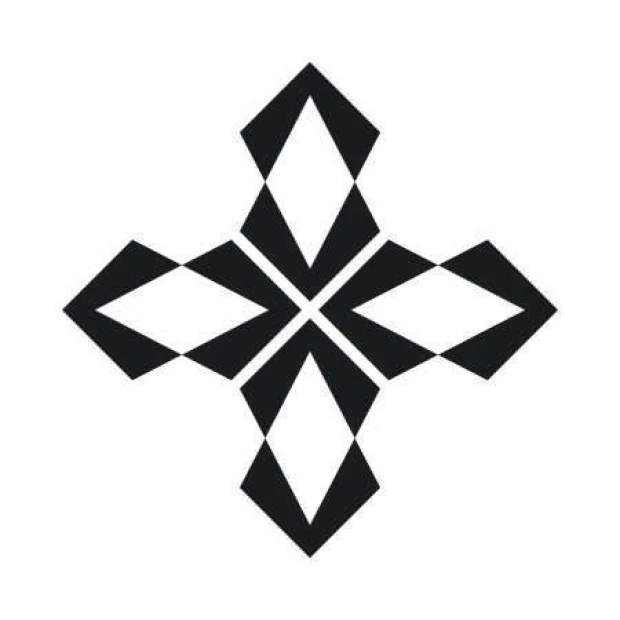 Szablon malarski 02X 23 abstrakcja 1824 - Wzór graficzny. Wzór składa się z symetrycznych, ostro zakończonych kształtów