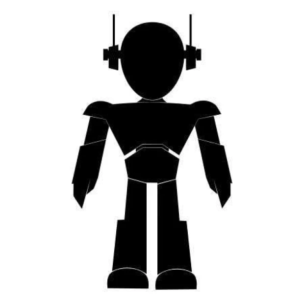 Szablon malarski 02X 09 robot 1845 - Wzór graficzny. Postać robota z dużą głową, prostymi ramionami i nogami