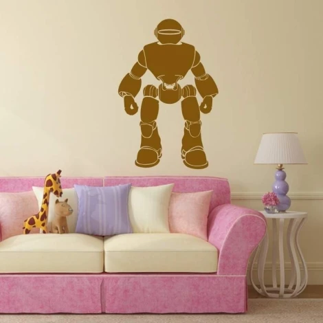 Naklejka 03X 15 robot 1852 - Aranżacja w salonie. Ściany w jasnym kolorze, kanapa różowa z poduszkami