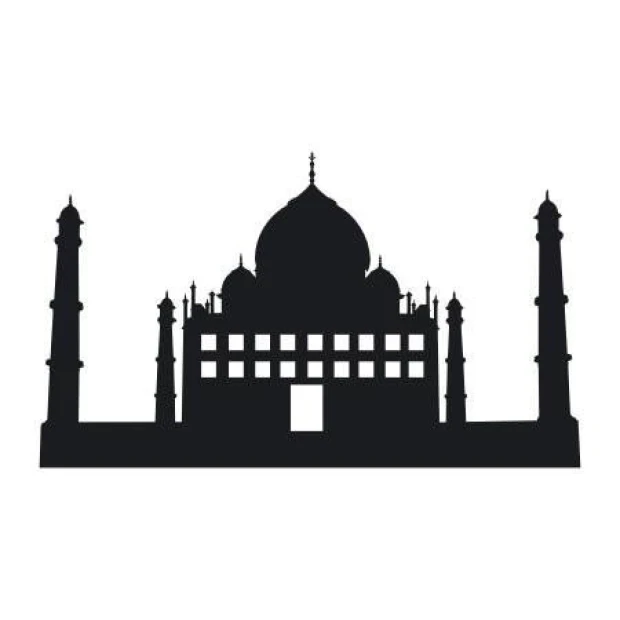 Szablon malarski 02X 16 Taj Mahal 1899 - Wzór graficzny. Kształt budowli z kopułą i czterema wieżami